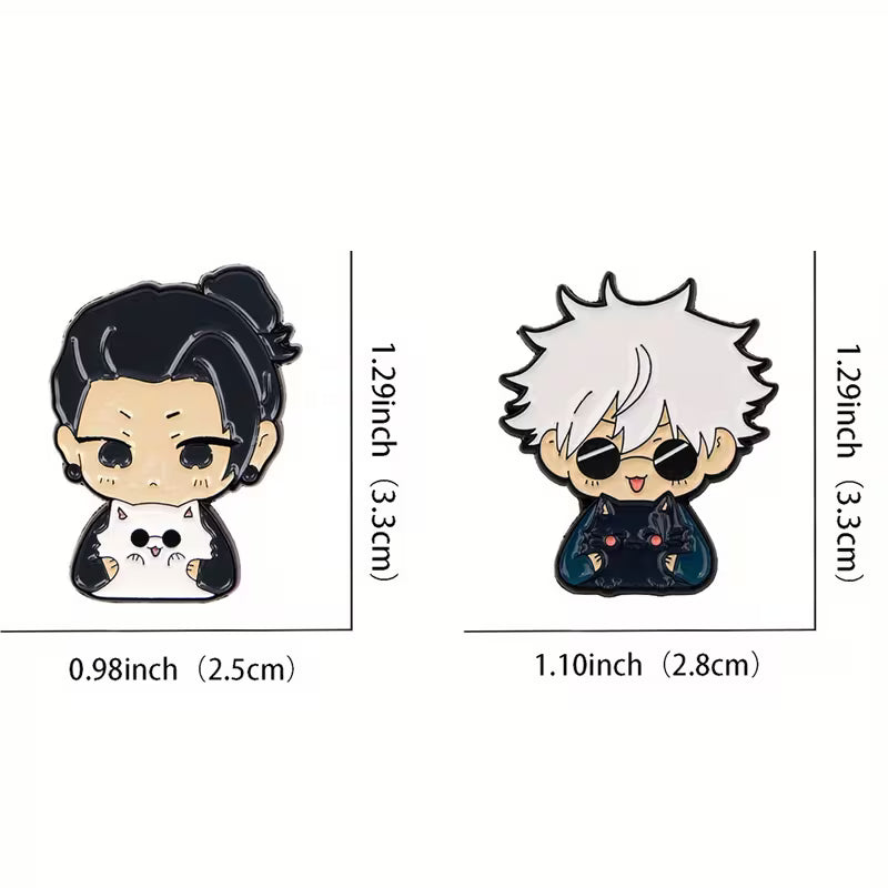 Pin de metal de Gojo y Geto gatitos