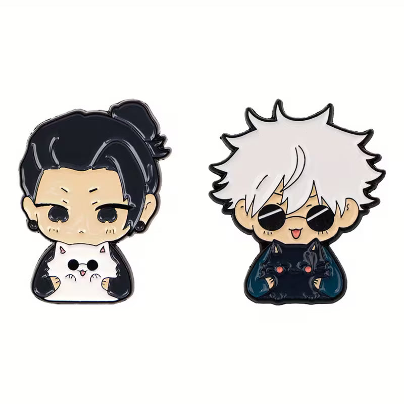 Pin de metal de Gojo y Geto gatitos